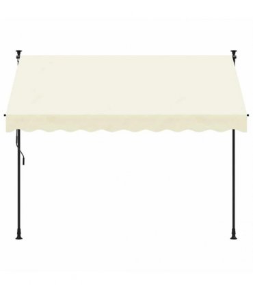 vidaXL Retractable Awning Cream 300x150 cm Fabric and Steel — Model: anthracite frame