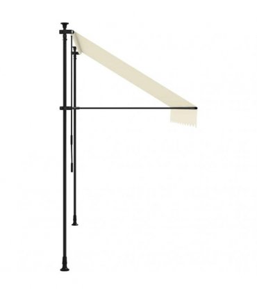 vidaXL Retractable Awning Cream 300x150 cm Fabric and Steel — Model: anthracite frame