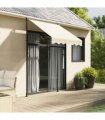 vidaXL Retractable Awning Cream 200x115 cm Fabric and Steel — Model: anthracite frame