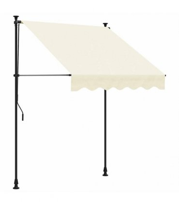 vidaXL Retractable Awning Cream 200x115 cm Fabric and Steel — Model: anthracite frame