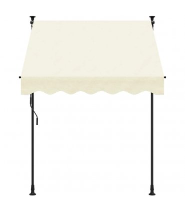 vidaXL Retractable Awning Cream 200x115 cm Fabric and Steel — Model: anthracite frame
