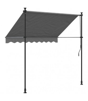 vidaXL Retractable Awning Anthracite 200x150 cm Fabric and Steel — Model: anthracite frame