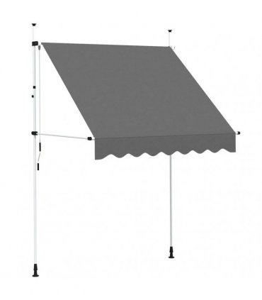 vidaXL Manual Retractable Awning 200 cm Anthracite — Model: white frame