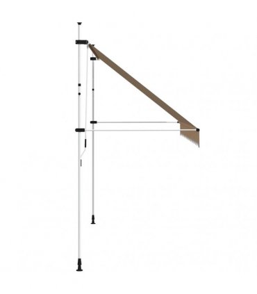 vidaXL Manual Retractable Awning 350 cm Yellow and Blue Stripes — Model: white frame