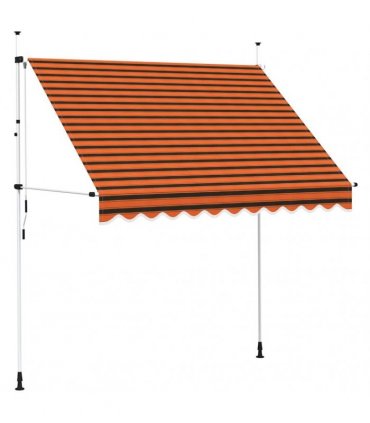 vidaXL Manual Retractable Awning 250 cm Orange and Brown — Model: white frame