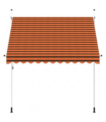vidaXL Manual Retractable Awning 250 cm Orange and Brown — Model: white frame