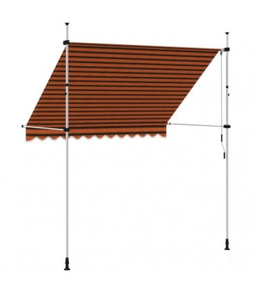 vidaXL Manual Retractable Awning 250 cm Orange and Brown — Model: white frame