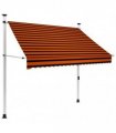 vidaXL Manual Retractable Awning 200 cm Orange and Brown — Model: white frame
