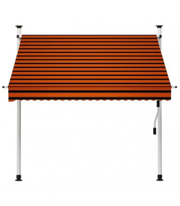 vidaXL Manual Retractable Awning 200 cm Orange and Brown — Model: white frame
