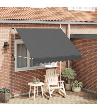 vidaXL Manual Retractable Awning 250 cm Anthracite — Model: white frame
