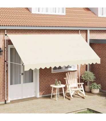 vidaXL Manual Retractable Awning 400 cm Cream — Model: white frame