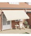 vidaXL Manual Retractable Awning 400 cm Cream — Model: white frame