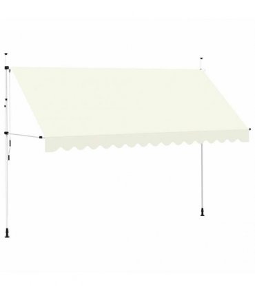 vidaXL Manual Retractable Awning 400 cm Cream — Model: white frame