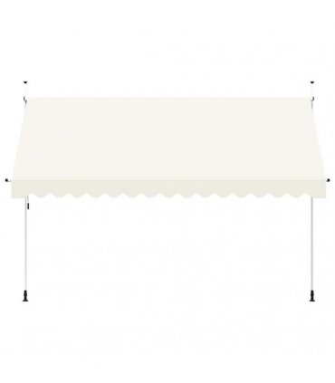 vidaXL Manual Retractable Awning 400 cm Cream — Model: white frame