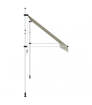 vidaXL Manual Retractable Awning 400 cm Cream — Model: white frame