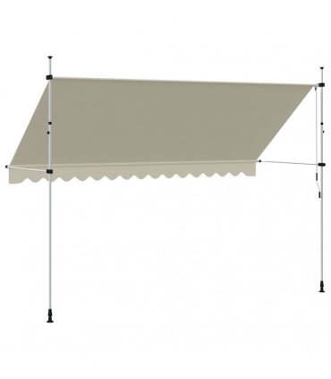 vidaXL Manual Retractable Awning 400 cm Cream — Model: white frame