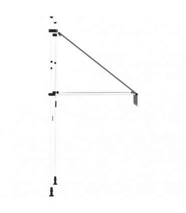 vidaXL Manual Retractable Awning 100 cm Blue and White Stripes — Model: white frame