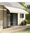 vidaXL Retractable Awning Cream 350x150 cm Fabric and Steel — Model: anthracite frame