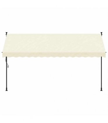 vidaXL Retractable Awning Cream 350x150 cm Fabric and Steel — Model: anthracite frame