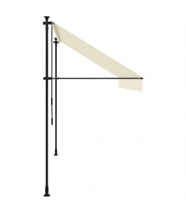 vidaXL Retractable Awning Cream 350x150 cm Fabric and Steel — Model: anthracite frame