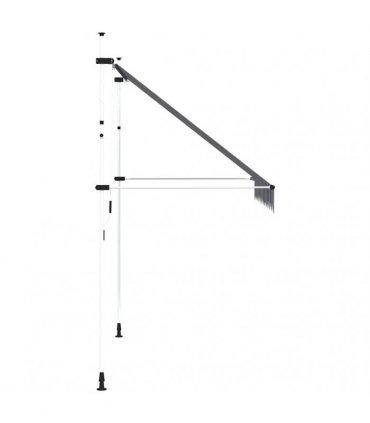 vidaXL Manual Retractable Awning 250 cm Blue and White Stripes — Model: white frame