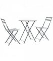 vidaXL Bistro Set | Steel Grey | Powder-coated steel | Space-saving | Foldable