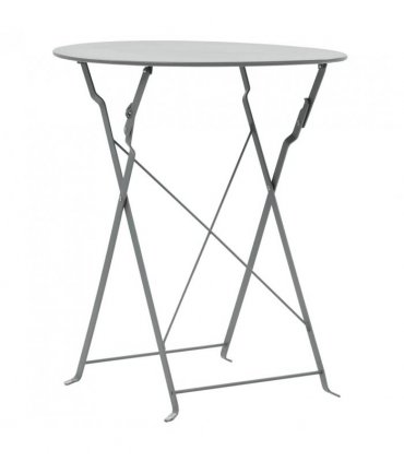 vidaXL Bistro Set | Steel Grey | Powder-coated steel | Space-saving | Foldable