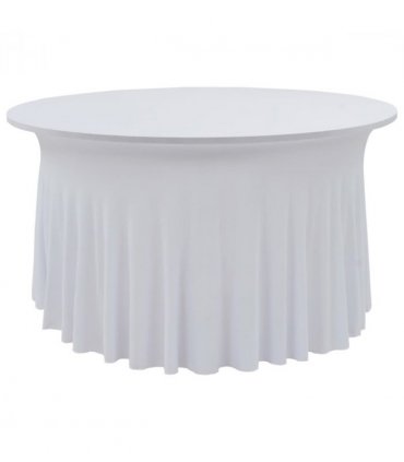 vidaXL 2 pcs Stretch Table Covers with Skirt 180x74 cm White — Size: 180 x 74 cm