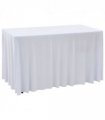 vidaXL 2 pcs Stretch Table Covers with Skirt 243x76x74 cm White — Size: 243 x 76 x 74 cm
