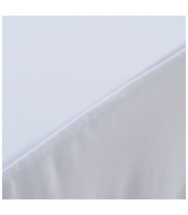 vidaXL 2 pcs Stretch Table Covers with Skirt 243x76x74 cm White — Size: 243 x 76 x 74 cm