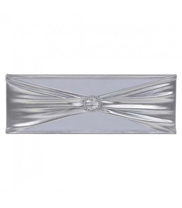 vidaXL 25 pcs Stretchable Chair Band with Diamond Buckle Silver