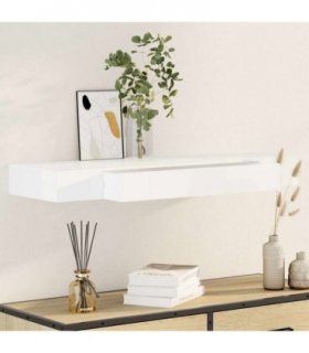 vidaXL Wall Shelf | White | MDF | 80 cm | Wall mounting | Wall Shelf