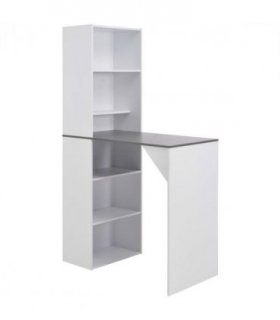 vidaXL Bar Table with Cabinet White 115x59x200 cm — Colour: grey