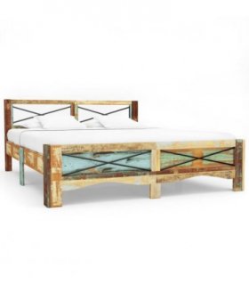 vidaXL Bed Frame without Mattress Solid Reclaimed Wood 140x200 cm — Size: 140 x 200 cm
