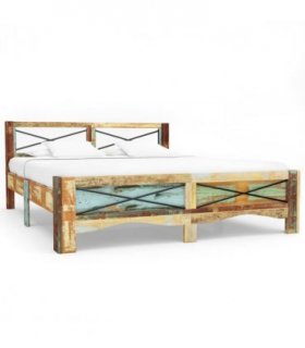 vidaXL Bed Frame without Mattress Solid Reclaimed Wood 180x200 cm Super King — Size: 180 x 200 cm