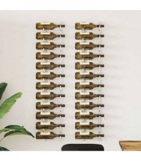 vidaXL Wall Mounted Wine Rack for 12 Bottles 2 pcs White Iron