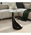 vidaXL Coffee Table | High-Gloss Black | Fiberglass and Tempered Glass | Small
