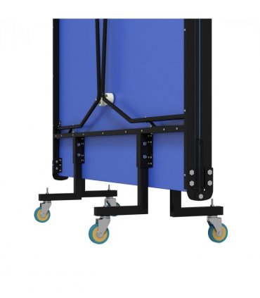 SPORTNOW 9FT Folding Table Tennis Table w/ 8 Wheels, for Indoors - Blue