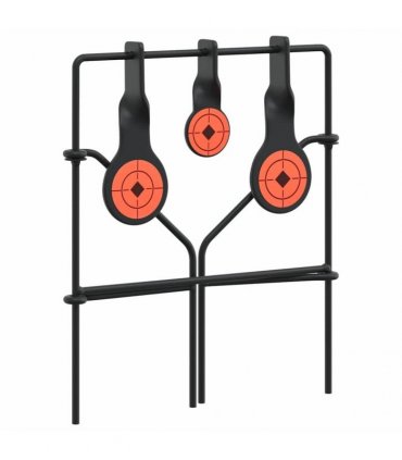 vidaXL Resetting Target Black 26 x 13 x 31 cm Steel — Size: 26 x 13 x 30 cm, Model: 2 +1