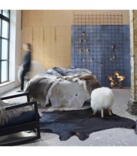 vidaXL Real Cow Hide Rug Black 150x170 cm — Size: 150 x 170 cm