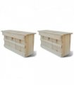 vidaXL Nest Box | Set of 2 | Natural wood | Solid wood | 44x15.5x21.5 cm — Colour: Colour:natural wood colour