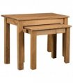 vidaXL Nesting Tables 2 pcs Solid Pine Wood Panama Range — Colour: brown