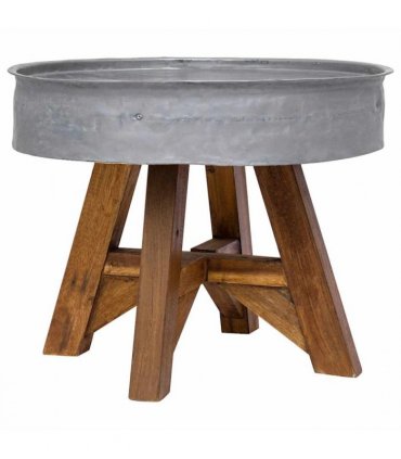 vidaXL Coffee Table Mixed Recycled Wood 60x45 cm Silver