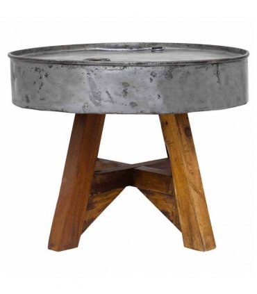 vidaXL Coffee Table Mixed Recycled Wood 60x45 cm Silver