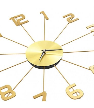 vidaXL Wall Clock Metal 50 cm Golden