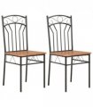 vidaXL Dining Chairs 2 pcs Brown MDF — Size: 40 x 48 x 86 cm
