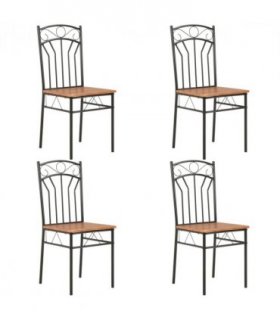 vidaXL Dining Chairs 4 pcs Brown MDF — Size: 40 x 48 x 86 cm