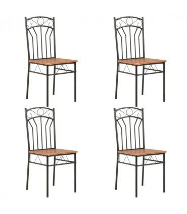 vidaXL Dining Chairs 4 pcs Brown MDF — Size: 40 x 48 x 86 cm