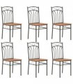 vidaXL Dining Chairs 6 pcs Brown MDF — Size: 40 x 48 x 86 cm