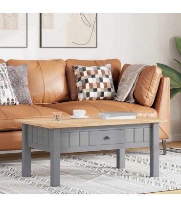 vidaXL Coffee Table Grey 100x60x43.5 cm Solid Pine Wood Panama Range